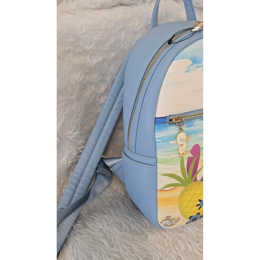Loungefly Disney Lilo and Stitch Beach‎ Pineapple Mini Backpack Light Blue Bag